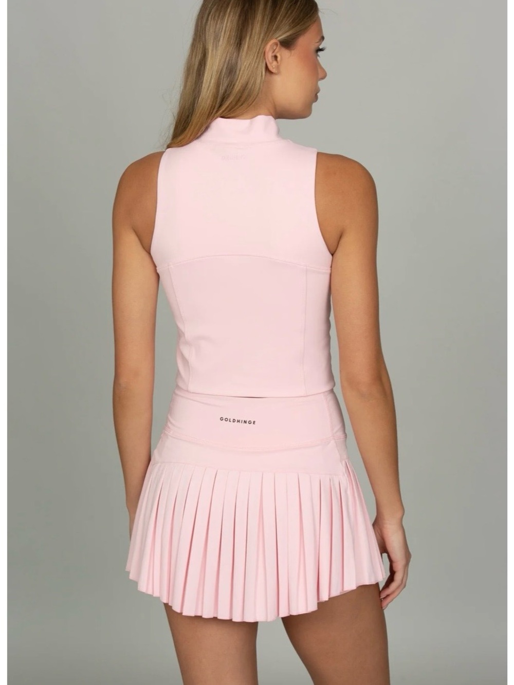GoldHinge Women's Pleated Tennis Skirt - Light Pink XS